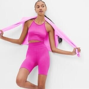 Gap Fit seamless ribbed bike shorts hot neon phoebe pink